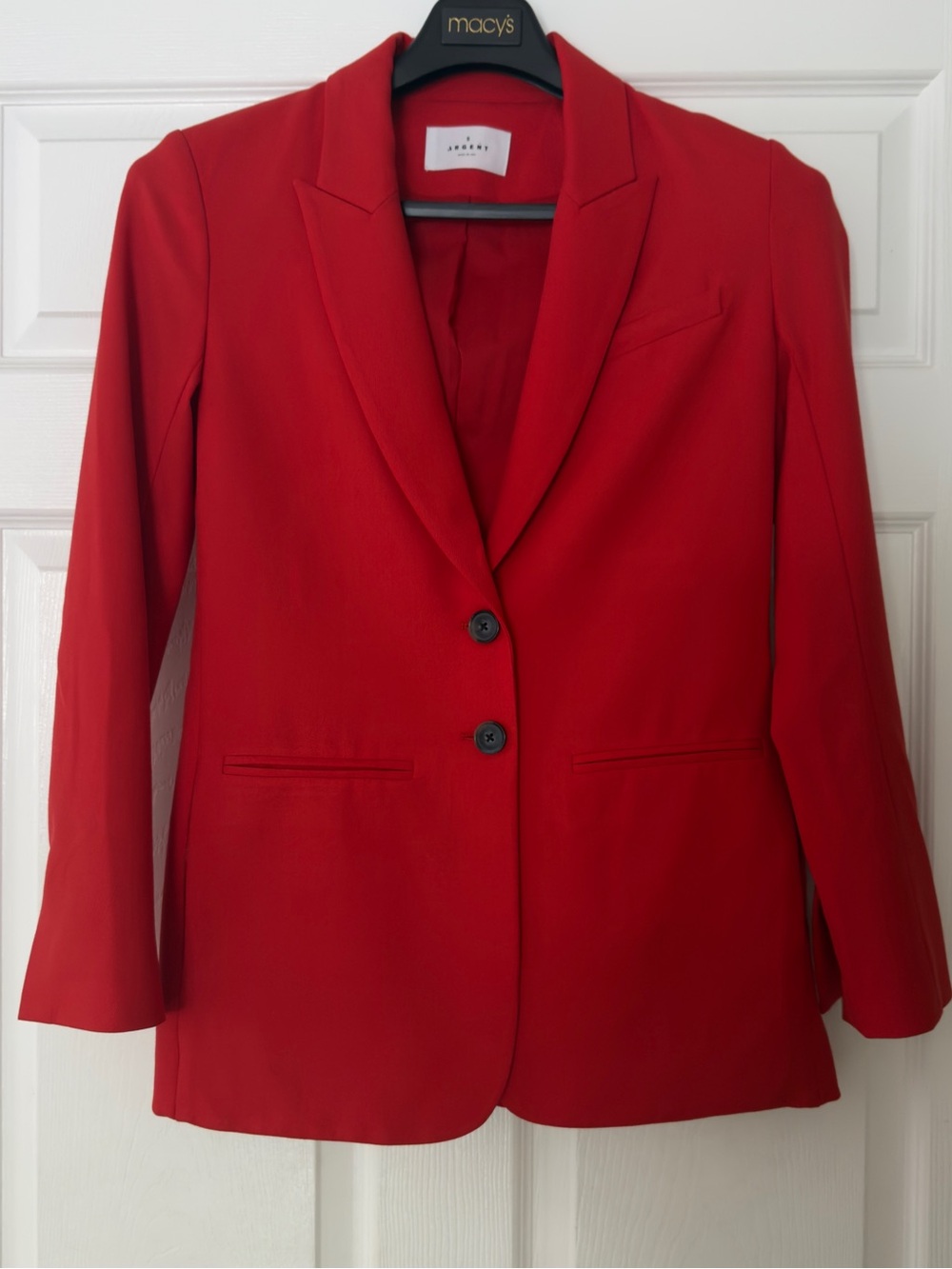 Argent red tailored 2 button Blazer size 6